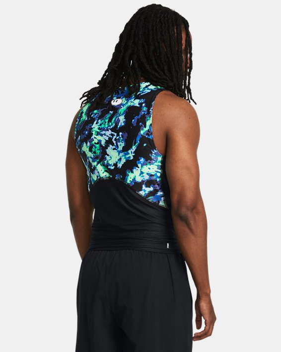 Men's HeatGear® Iso-Chill Printed Tank in Green image number 1